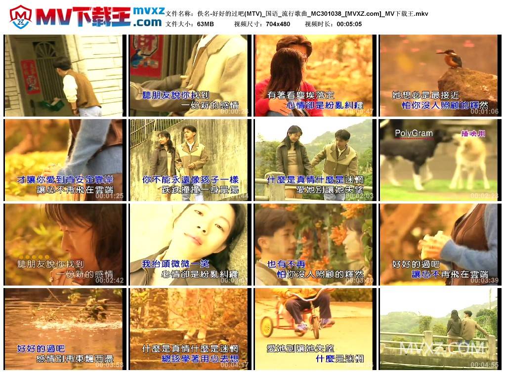 佚名-好好的过吧(MTV)_国语_流行歌曲_MC301038